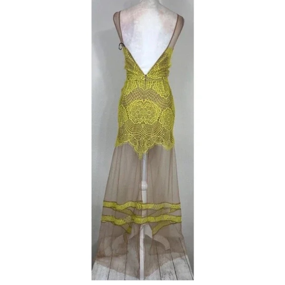 For Love and Lemons Yellow Antigua Maxi Sheer Hem Dress size Small - Picture 7 of 9